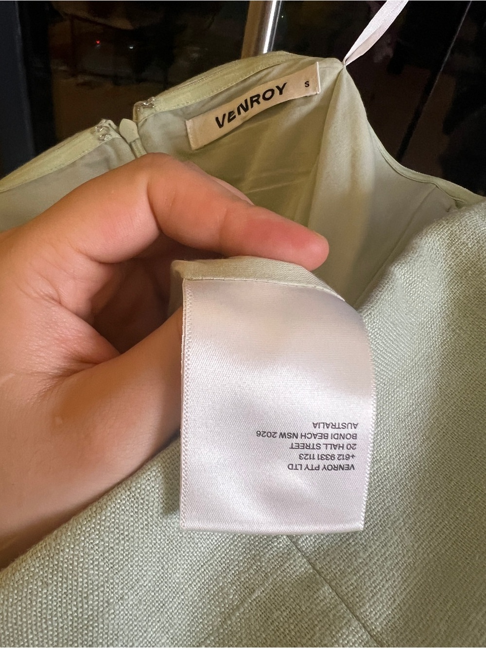 Venroy Mint Green Strapless 100% Linen Structured Corset Mini Dress NWOT - Picture 13 of 16